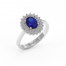 18K Gold Diamond Sapphire Ring