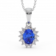 18K Gold Diamond Tanzanite Pendant