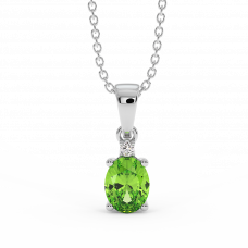 18K Gold Diamond Peridot Pendant 