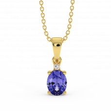 18K Gold Diamond Tanzanite Pendant