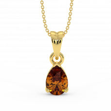 18K Gold Citrine Pendant 