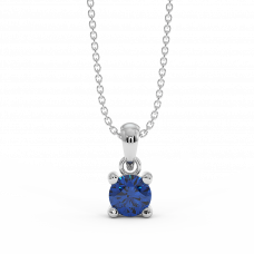 18K Gold Blue Diamond Pendant