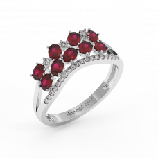 18K Gold Diamond Ruby Ring