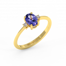 18K Gold Diamond Tanzanite Ring