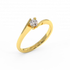 18K Gold Diamond Solitaire Ring