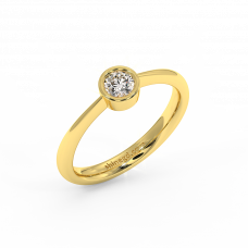 18K Gold Diamond Solitaire Ring