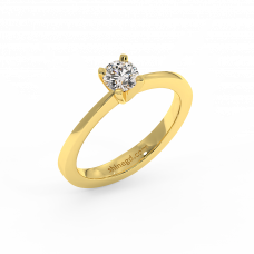 18K Gold Diamond Solitaire Ring