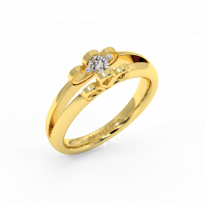 18K Gold Diamond Solitaire Ring