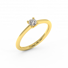 18K Gold Diamond Solitaire Ring