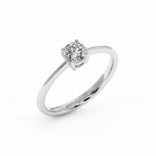 18K Gold Diamond Solitaire Ring