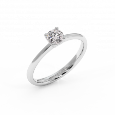 18K Gold Diamond Solitaire Ring