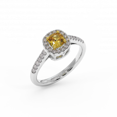 18K Gold Yellow & White Diamond Ring