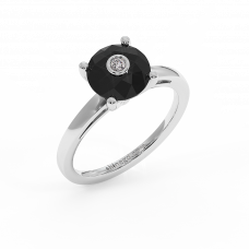 18K Gold Black & White Diamond Ring