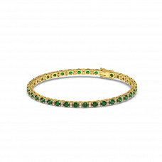 18K Gold Diamond Emerald Bracelet