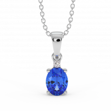 18K Gold Diamond Tanzanite Pendant