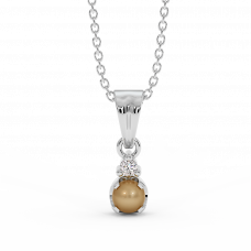 18K Gold Diamond Pearl Pendant 