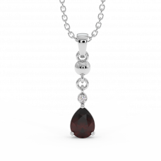 18K Gold Diamond Garnet Pendant