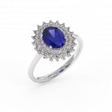 18K Gold Diamond Sapphire Ring