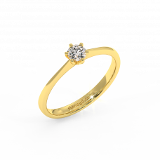 18K Gold Diamond Solitaire Ring