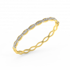 18K Gold Diamond Bangle 