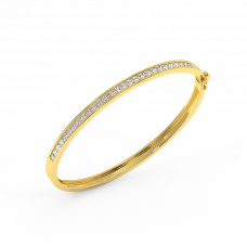 18K Gold Diamond Bangle 