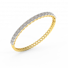 18K Gold Diamond Bangle 