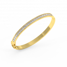 18K Gold Diamond Bangle 