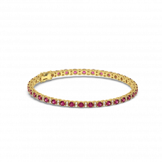 18K Gold Diamond Ruby Bracelet