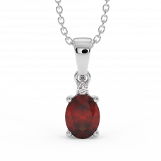 18K Gold Diamond Garnet Pendant