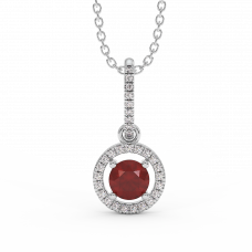 18K Gold Diamond Ruby Pendant