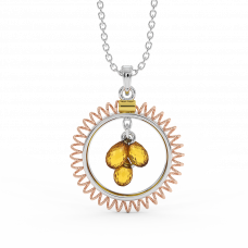 18K Gold Citrine Pendant 