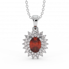 18K Gold Diamond Ruby Pendant