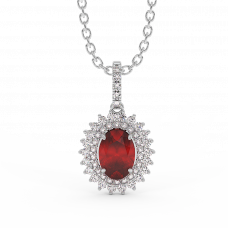 18K Gold Diamond Ruby Penadnt 