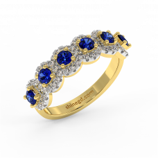 18K Gold Diamond Sapphire Ring