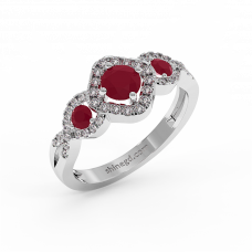 18K Gold Diamond Ruby Ring