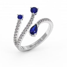 18K Gold Diamond Sapphire Ring