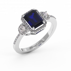 18K Gold Diamond Sapphire Ring