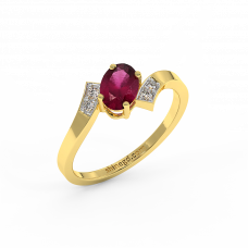 18K Gold Diamond Ruby Ring