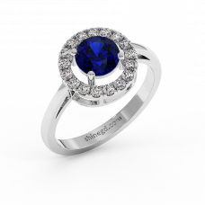 18K Gold Diamond Sapphire Ring