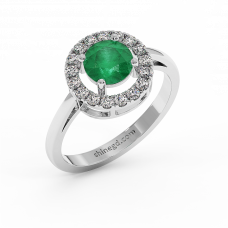 18K Gold Diamond Emerald Ring