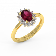 18K Gold Diamond Ruby Ring