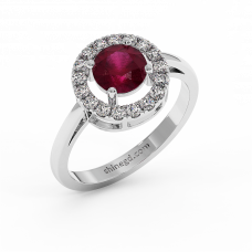 18K Gold Diamond Ruby Ring