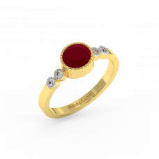 18K Gold Diamond Ruby Ring