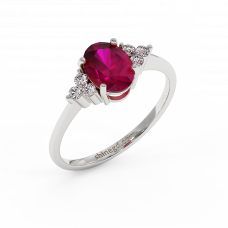 18K Gold Diamond Ruby Ring