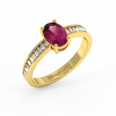 18K Gold Diamond Ruby Ring