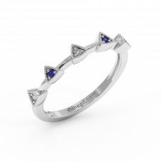 18K Gold Diamond Sapphire Ring