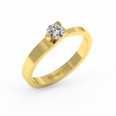 18K Gold Diamond Solitaire Ring