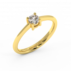 18K Gold Diamond Solitaire Ring