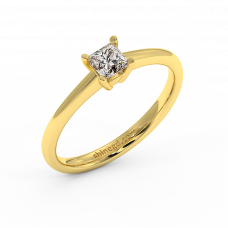 18K Gold Diamond Solitaire Ring