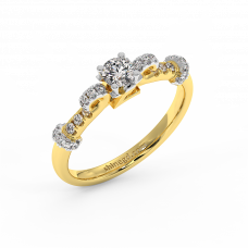 18K Gold Diamond Solitaire Ring